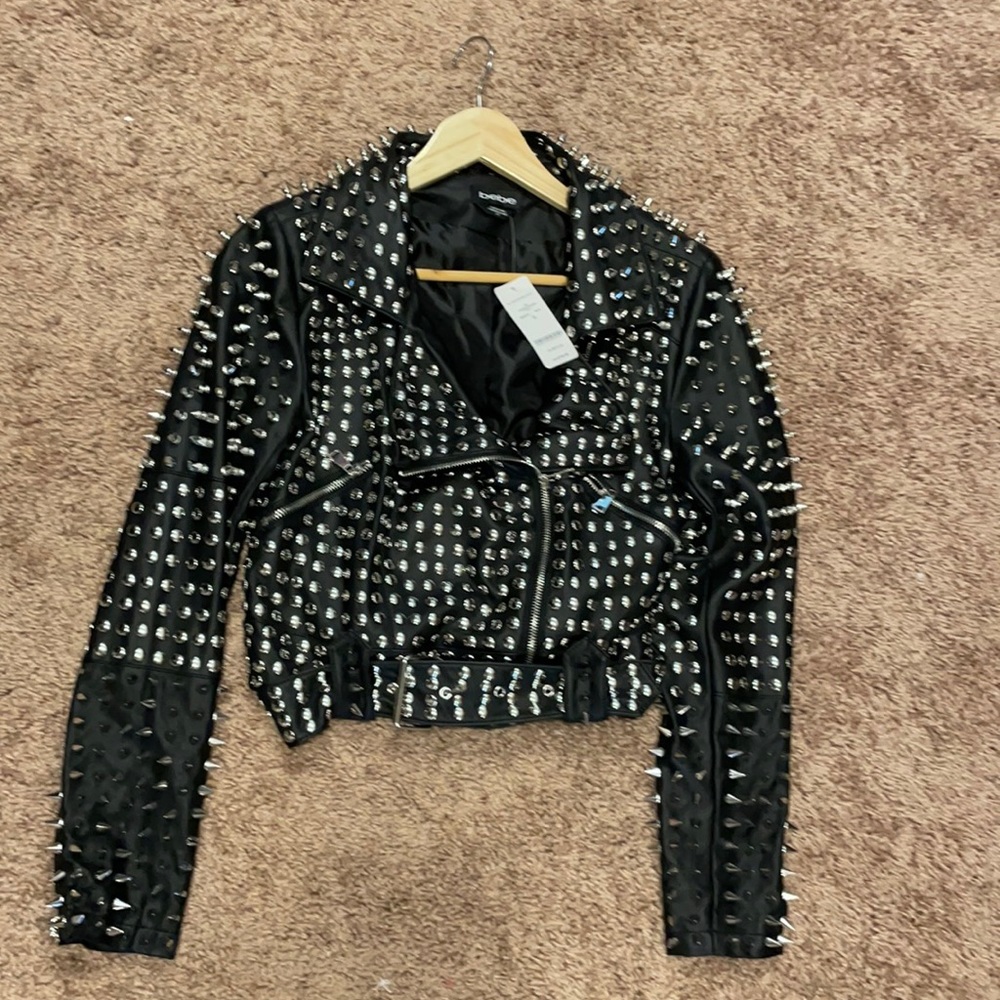 Bebe black studded jacket